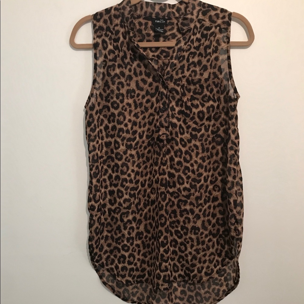 Like new Rue 21 leopard print sheer top